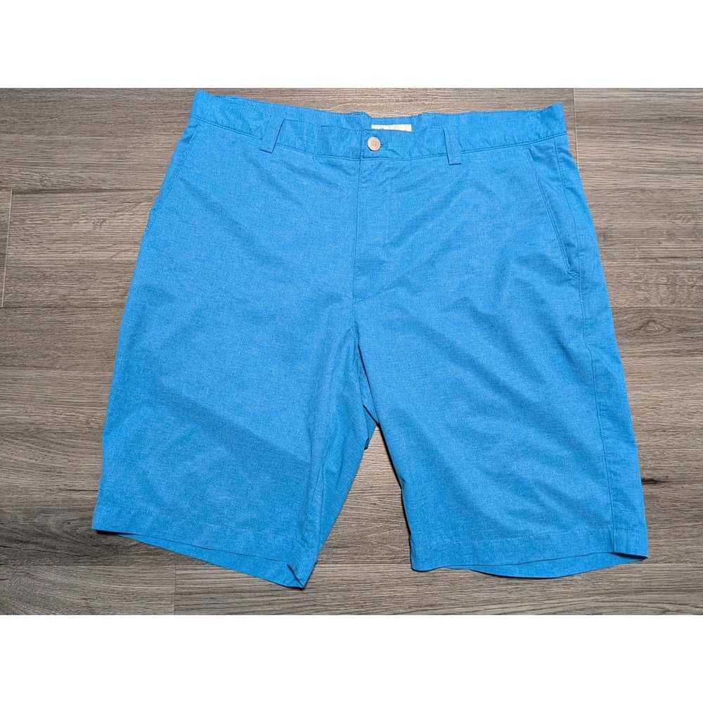 Peter Millar Shackelford Performance Shorts Blue Golf Stretch Men's Size 35x10
